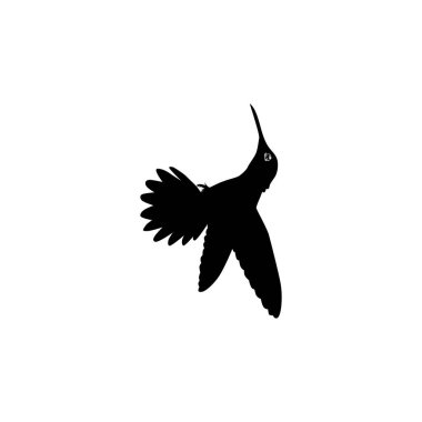 Flying Hummingbird Silhouette, Art Illustration, Website, Logo Gram, Pictogram veya Grafik Tasarım Elementi kullanılabilir. Vektör İllüstrasyonu