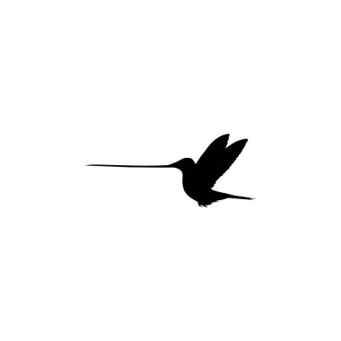Flying Hummingbird Silhouette, Art Illustration, Website, Logo Gram, Pictogram veya Grafik Tasarım Elementi kullanılabilir. Vektör İllüstrasyonu