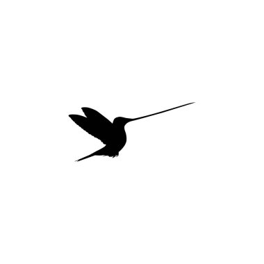 Flying Hummingbird Silhouette, Art Illustration, Website, Logo Gram, Pictogram veya Grafik Tasarım Elementi kullanılabilir. Vektör İllüstrasyonu