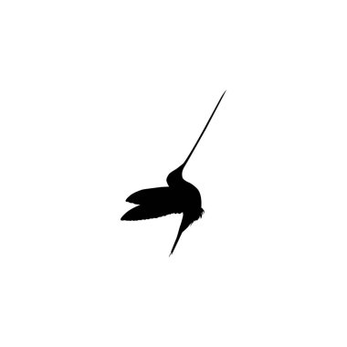 Flying Hummingbird Silhouette, Art Illustration, Website, Logo Gram, Pictogram veya Grafik Tasarım Elementi kullanılabilir. Vektör İllüstrasyonu