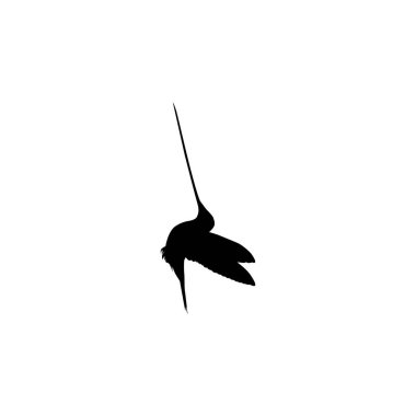 Flying Hummingbird Silhouette, Art Illustration, Website, Logo Gram, Pictogram veya Grafik Tasarım Elementi kullanılabilir. Vektör İllüstrasyonu