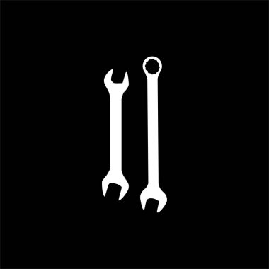 Wrench Silhouette, Düz Stil, Pictogram, Apps, Website, Logo Gram, Art Illustration veya Grafik Tasarım Elemanı için kullanılabilir. Vektör İllüstrasyonu
