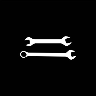 Wrench Silhouette, Düz Stil, Pictogram, Apps, Website, Logo Gram, Art Illustration veya Grafik Tasarım Elemanı için kullanılabilir. Vektör İllüstrasyonu