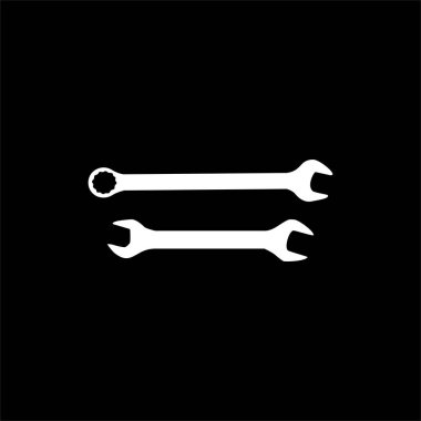 Wrench Silhouette, Düz Stil, Pictogram, Apps, Website, Logo Gram, Art Illustration veya Grafik Tasarım Elemanı için kullanılabilir. Vektör İllüstrasyonu