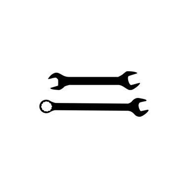 Wrench Silhouette, Düz Stil, Pictogram, Apps, Website, Logo Gram, Art Illustration veya Grafik Tasarım Elemanı için kullanılabilir. Vektör İllüstrasyonu