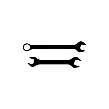 Wrench Silhouette, Düz Stil, Pictogram, Apps, Website, Logo Gram, Art Illustration veya Grafik Tasarım Elemanı için kullanılabilir. Vektör İllüstrasyonu