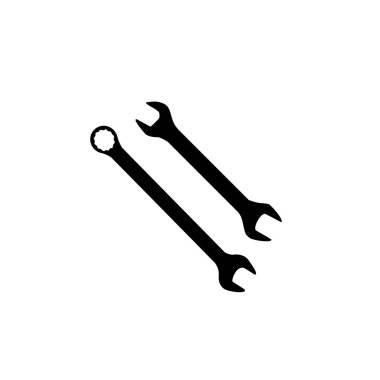 Wrench Silhouette, Düz Stil, Pictogram, Apps, Website, Logo Gram, Art Illustration veya Grafik Tasarım Elemanı için kullanılabilir. Vektör İllüstrasyonu