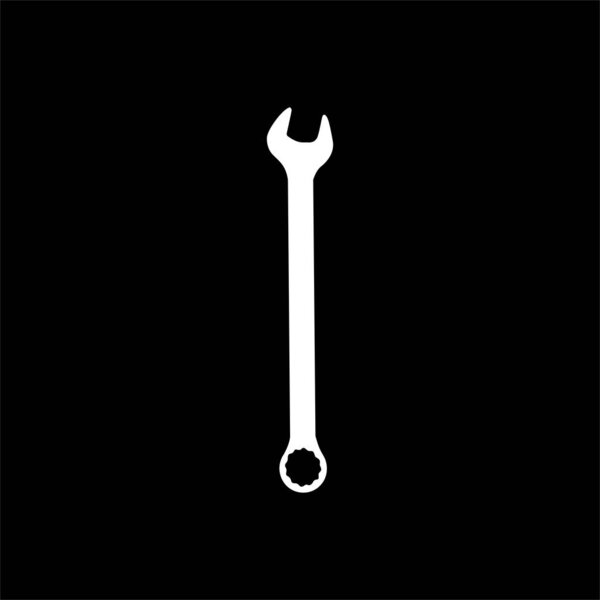 Wrench Silhouette, Flat Style, can use for Pictogram, Apps, Website, Logo Gram, Art Illustration, or Graphic Design Element. Vector Illustration