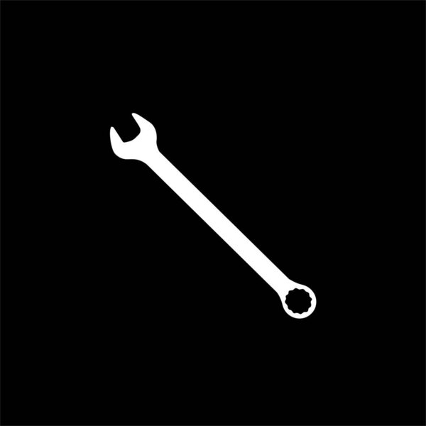 Wrench Silhouette, Flat Style, can use for Pictogram, Apps, Website, Logo Gram, Art Illustration, or Graphic Design Element. Vector Illustration