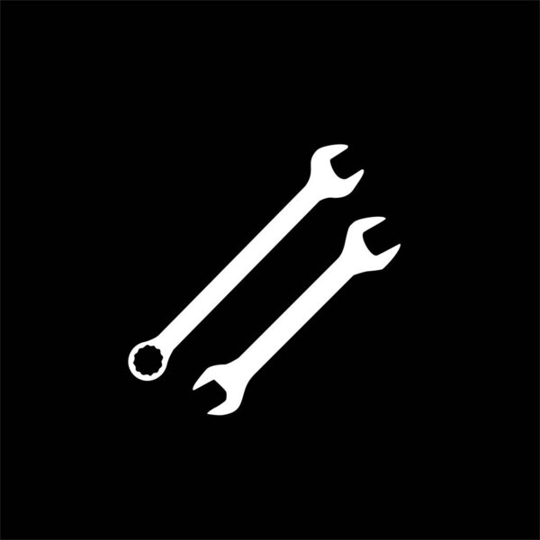 Wrench Silhouette, Flat Style, can use for Pictogram, Apps, Website, Logo Gram, Art Illustration, or Graphic Design Element. Vector Illustration