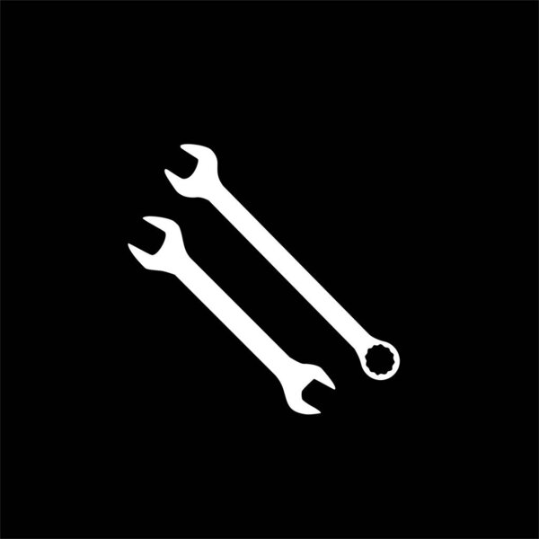 Wrench Silhouette, Flat Style, can use for Pictogram, Apps, Website, Logo Gram, Art Illustration, or Graphic Design Element. Vector Illustration