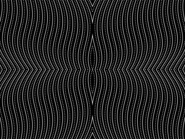 Sanatsal Çizgi Motifleri Deseninden Oluşturulan Optik İllüzyon Dekorasyon, Arkaplan, Dekorasyon, Süslü, Kumaş, Moda, Tekstil, Halı Deseni, Döşeme veya Grafik Tasarım Elementi için kullanılabilir. Vektör İllüstrasyonu