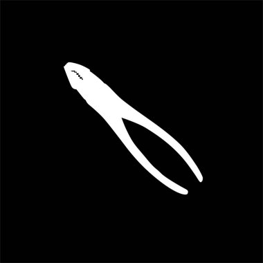 Pliers Silhouette, Düz Stil, Pictogram, Logo Gram, Art Illustration, Apps, Website, Icon, Symbol veya Grafik Tasarım Elementi için kullanılabilir. Vektör İllüstrasyonu