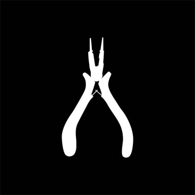 Pliers Silhouette, Düz Stil, Pictogram, Logo Gram, Art Illustration, Apps, Website, Icon, Symbol veya Grafik Tasarım Elementi için kullanılabilir. Vektör İllüstrasyonu