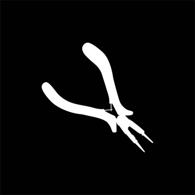 Pliers Silhouette, Düz Stil, Pictogram, Logo Gram, Art Illustration, Apps, Website, Icon, Symbol veya Grafik Tasarım Elementi için kullanılabilir. Vektör İllüstrasyonu