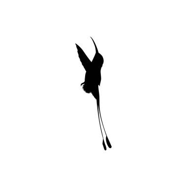 Flying Hummingbird Silhouette, Art Illustration, Website, Logo Gram, Pictogram veya Grafik Tasarım Elementi kullanılabilir. Vektör İllüstrasyonu