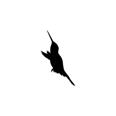 Flying Hummingbird Silhouette, Art Illustration, Website, Logo Gram, Pictogram veya Grafik Tasarım Elementi kullanılabilir. Vektör İllüstrasyonu