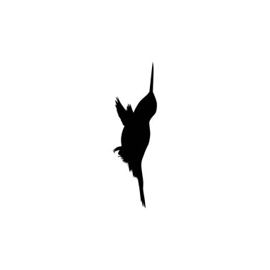 Flying Hummingbird Silhouette, Art Illustration, Website, Logo Gram, Pictogram veya Grafik Tasarım Elementi kullanılabilir. Vektör İllüstrasyonu