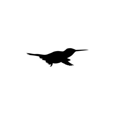 Flying Hummingbird Silhouette, Art Illustration, Website, Logo Gram, Pictogram veya Grafik Tasarım Elementi kullanılabilir. Vektör İllüstrasyonu