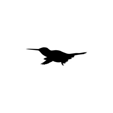 Flying Hummingbird Silhouette, Art Illustration, Website, Logo Gram, Pictogram veya Grafik Tasarım Elementi kullanılabilir. Vektör İllüstrasyonu