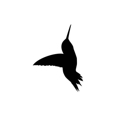 Flying Hummingbird Silhouette, Art Illustration, Website, Logo Gram, Pictogram veya Grafik Tasarım Elementi kullanılabilir. Vektör İllüstrasyonu