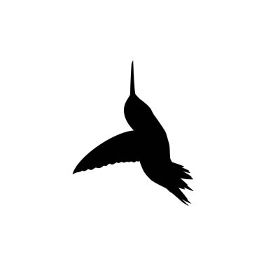 Flying Hummingbird Silhouette, Art Illustration, Website, Logo Gram, Pictogram veya Grafik Tasarım Elementi kullanılabilir. Vektör İllüstrasyonu