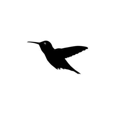 Flying Hummingbird Silhouette, Art Illustration, Website, Logo Gram, Pictogram veya Grafik Tasarım Elementi kullanılabilir. Vektör İllüstrasyonu