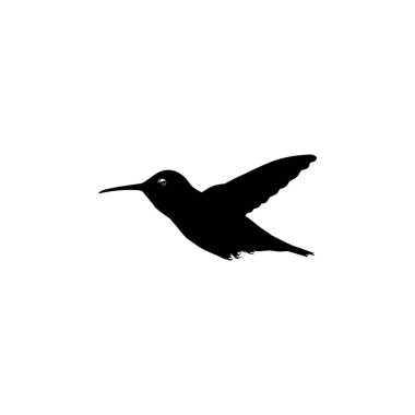 Flying Hummingbird Silhouette, Art Illustration, Website, Logo Gram, Pictogram veya Grafik Tasarım Elementi kullanılabilir. Vektör İllüstrasyonu