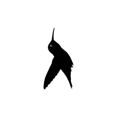 Flying Hummingbird Silhouette, Art Illustration, Website, Logo Gram, Pictogram veya Grafik Tasarım Elementi kullanılabilir. Vektör İllüstrasyonu