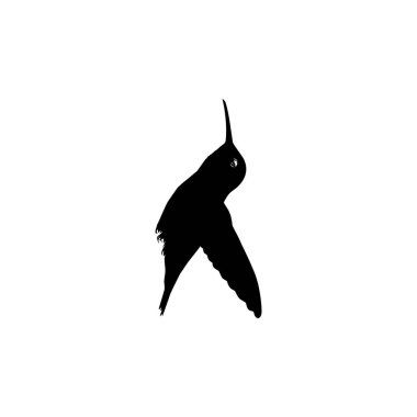 Flying Hummingbird Silhouette, Art Illustration, Website, Logo Gram, Pictogram veya Grafik Tasarım Elementi kullanılabilir. Vektör İllüstrasyonu