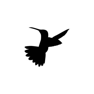 Flying Hummingbird Silhouette, Art Illustration, Website, Logo Gram, Pictogram veya Grafik Tasarım Elementi kullanılabilir. Vektör İllüstrasyonu