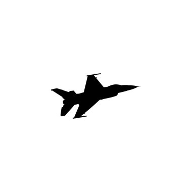 Jet Fighter 'ın silueti, savaş uçakları öncelikle havadan havaya muharebe için tasarlanmış askeri uçaklardır. Vektör İllüstrasyonu