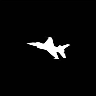 Jet Fighter 'ın silueti, savaş uçakları öncelikle havadan havaya muharebe için tasarlanmış askeri uçaklardır. Vektör İllüstrasyonu