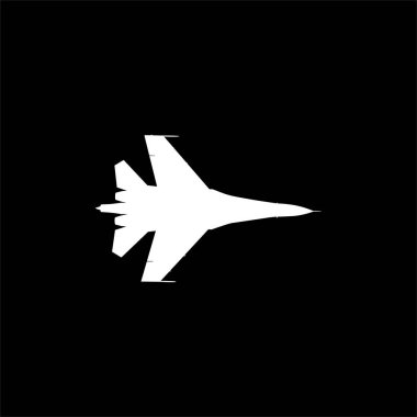 Jet Fighter 'ın silueti, savaş uçakları öncelikle havadan havaya muharebe için tasarlanmış askeri uçaklardır. Vektör İllüstrasyonu