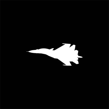 Jet Fighter 'ın silueti, savaş uçakları öncelikle havadan havaya muharebe için tasarlanmış askeri uçaklardır. Vektör İllüstrasyonu