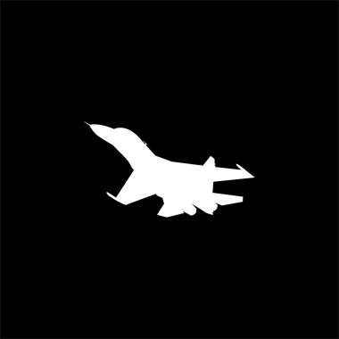 Jet Fighter 'ın silueti, savaş uçakları öncelikle havadan havaya muharebe için tasarlanmış askeri uçaklardır. Vektör İllüstrasyonu