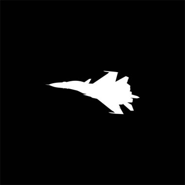 Jet Fighter 'ın silueti, savaş uçakları öncelikle havadan havaya muharebe için tasarlanmış askeri uçaklardır. Vektör İllüstrasyonu