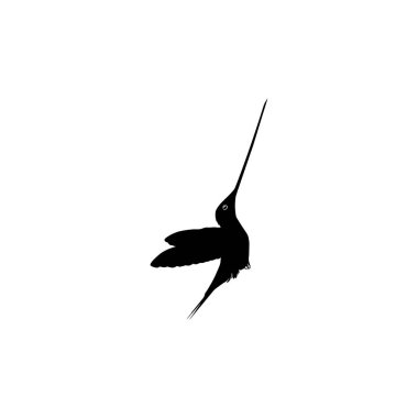 Flying Hummingbird Silhouette, Art Illustration, Website, Logo Gram, Pictogram veya Grafik Tasarım Elementi kullanılabilir. Vektör İllüstrasyonu