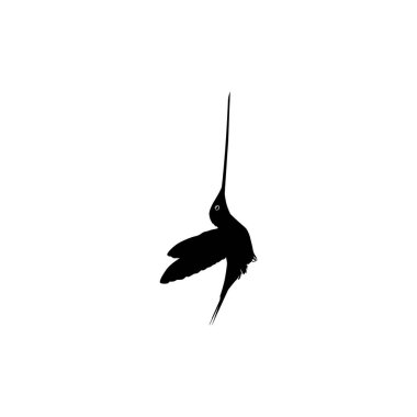 Flying Hummingbird Silhouette, Art Illustration, Website, Logo Gram, Pictogram veya Grafik Tasarım Elementi kullanılabilir. Vektör İllüstrasyonu