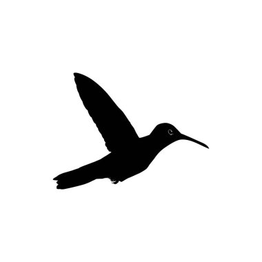 Flying Hummingbird Silhouette, Art Illustration, Website, Logo Gram, Pictogram veya Grafik Tasarım Elementi kullanılabilir. Vektör İllüstrasyonu