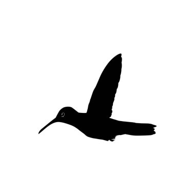Flying Hummingbird Silhouette, Art Illustration, Website, Logo Gram, Pictogram veya Grafik Tasarım Elementi kullanılabilir. Vektör İllüstrasyonu