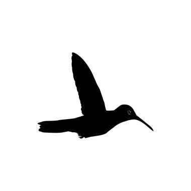Flying Hummingbird Silhouette, Art Illustration, Website, Logo Gram, Pictogram veya Grafik Tasarım Elementi kullanılabilir. Vektör İllüstrasyonu
