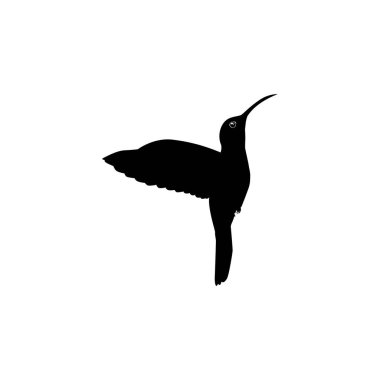 Flying Hummingbird Silhouette, Art Illustration, Website, Logo Gram, Pictogram veya Grafik Tasarım Elementi kullanılabilir. Vektör İllüstrasyonu