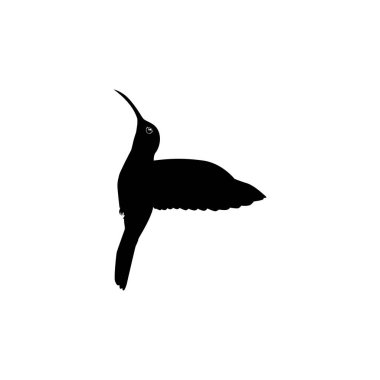 Flying Hummingbird Silhouette, Art Illustration, Website, Logo Gram, Pictogram veya Grafik Tasarım Elementi kullanılabilir. Vektör İllüstrasyonu