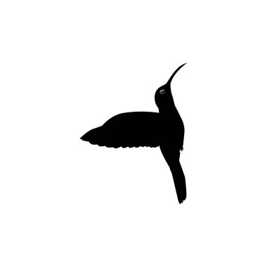 Flying Hummingbird Silhouette, Art Illustration, Website, Logo Gram, Pictogram veya Grafik Tasarım Elementi kullanılabilir. Vektör İllüstrasyonu