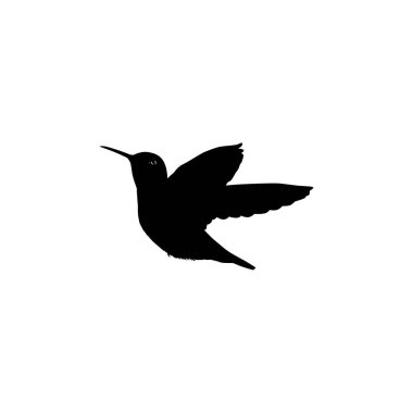Flying Hummingbird Silhouette, Art Illustration, Website, Logo Gram, Pictogram veya Grafik Tasarım Elementi kullanılabilir. Vektör İllüstrasyonu