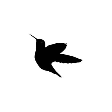 Flying Hummingbird Silhouette, Art Illustration, Website, Logo Gram, Pictogram veya Grafik Tasarım Elementi kullanılabilir. Vektör İllüstrasyonu