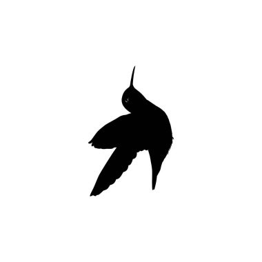Flying Hummingbird Silhouette, Art Illustration, Website, Logo Gram, Pictogram veya Grafik Tasarım Elementi kullanılabilir. Vektör İllüstrasyonu