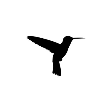 Flying Hummingbird Silhouette, Art Illustration, Website, Logo Gram, Pictogram veya Grafik Tasarım Elementi kullanılabilir. Vektör İllüstrasyonu