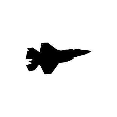 Jet Fighter 'ın silueti, savaş uçakları öncelikle havadan havaya muharebe için tasarlanmış askeri uçaklardır. Vektör İllüstrasyonu